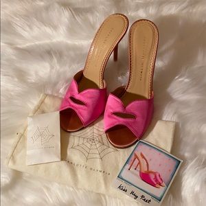 Charlotte Olympia Kiss My Feet mules Sz 40